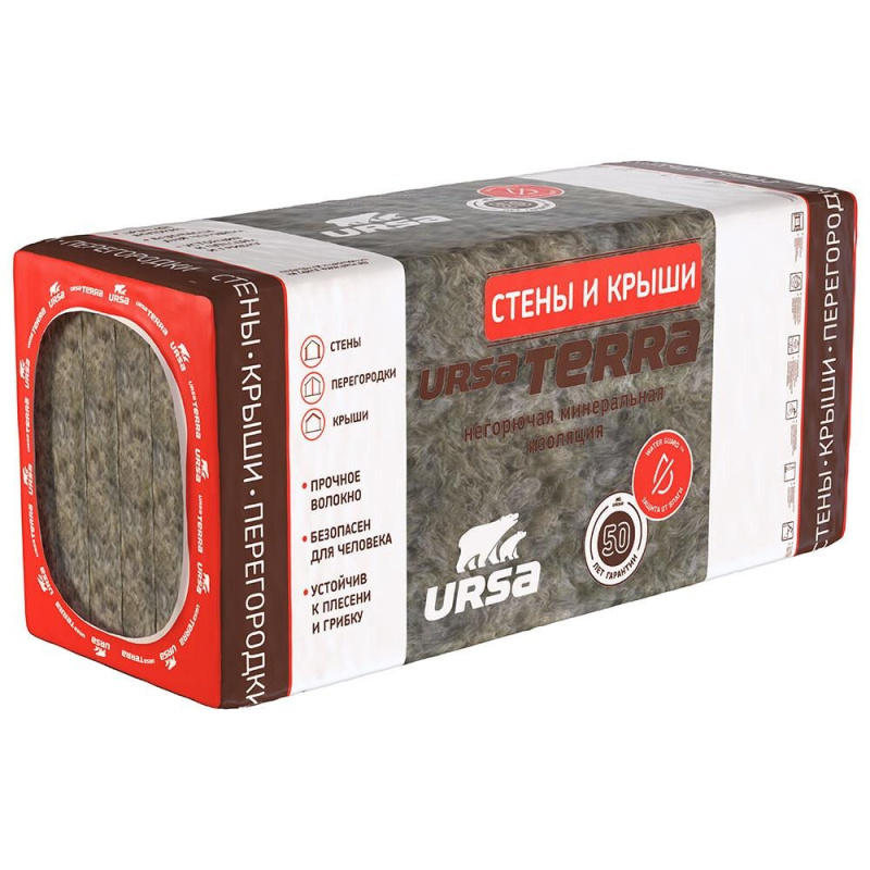Плиты минеральные Урса Терра 36 PN Стены и крыши 10см 3.81м2 (40)
