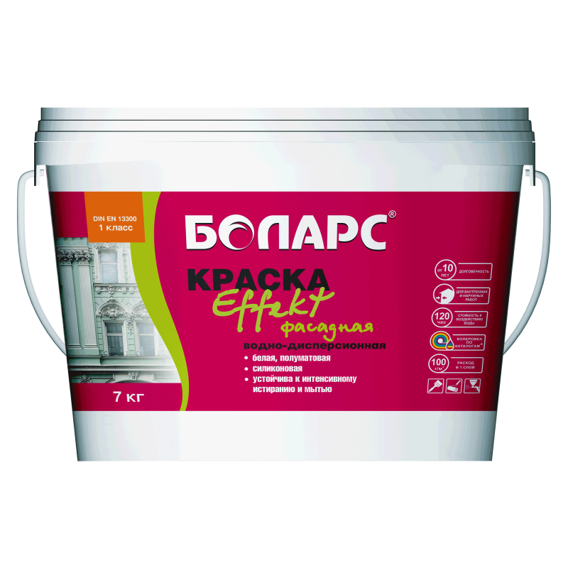 Краска фасадная БОЛАРС водоэмульсион. силиконовая 