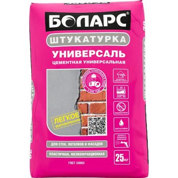 Штукатурка цементная Боларс Фасадная 25кг (48)