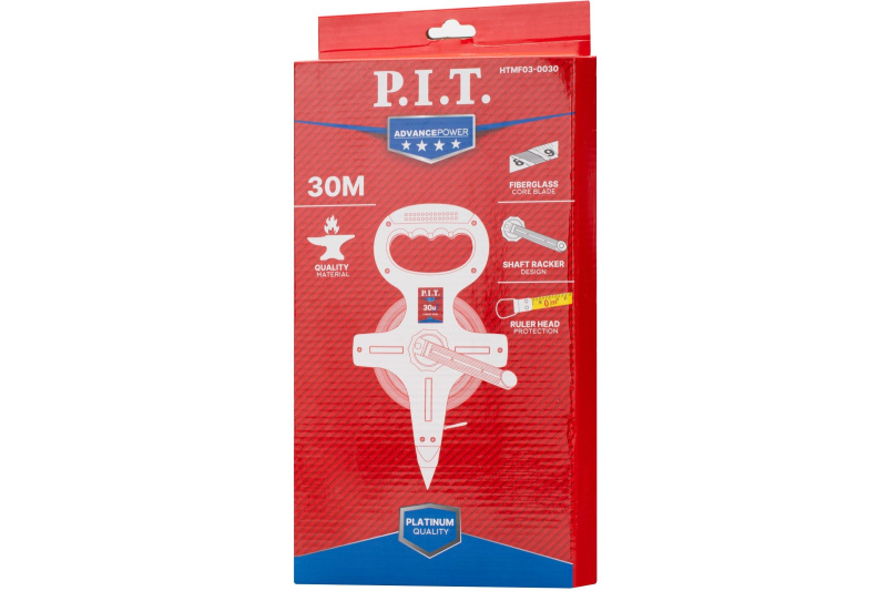 Рулетка геодезическая фиберглассовая P.I.T. ADVANCE HTMF03-0030 винил, открытая 30м*12,5мм
