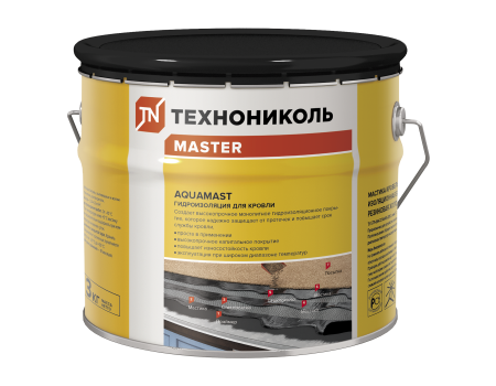 Мастика кровельная АКВАМАСТ гидроиз. битумно-резиновая 3кг
