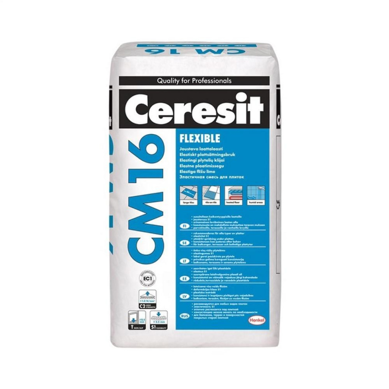 Клей для плитки Ceresit CM16 ЭЛАСТИЧНЫЙ 25кг