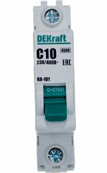 Выключатель автоматический 1Р 10А (C) 4,5кАDEKraft ВА-101