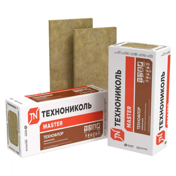 Плиты из каменной ваты Технониколь Технофлор Стандарт 1200*600*40, 110кг/м3, 4.32м2 (6) (40)