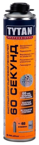 Пена-клей Титан ПРО быстрый 60 секунд универсальный 750 (мл)