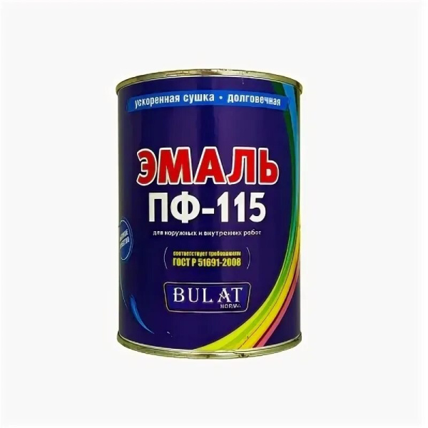 Эмаль ПФ-115 Bulat Norma 0.8кг черная