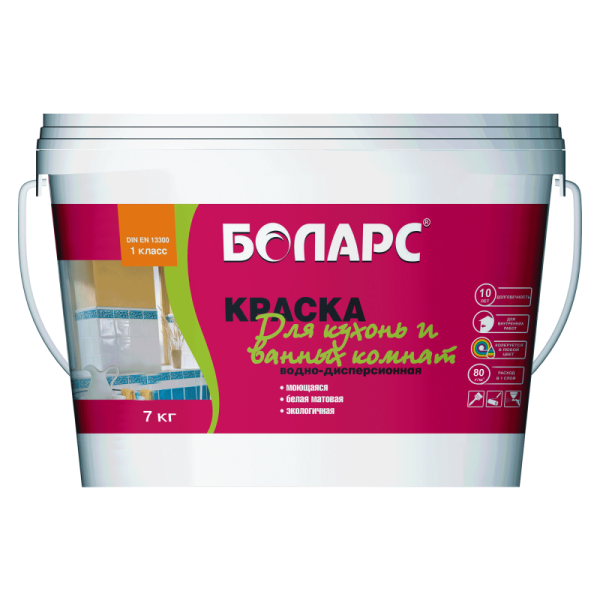 Краска БОЛАРС для ванных и кухонных комнат (15 кг)